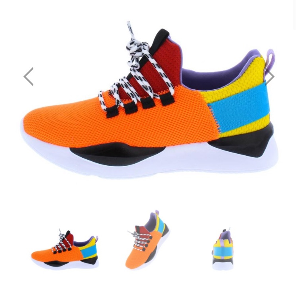 Ladies orange casual sneakers - Picture 2 of 3